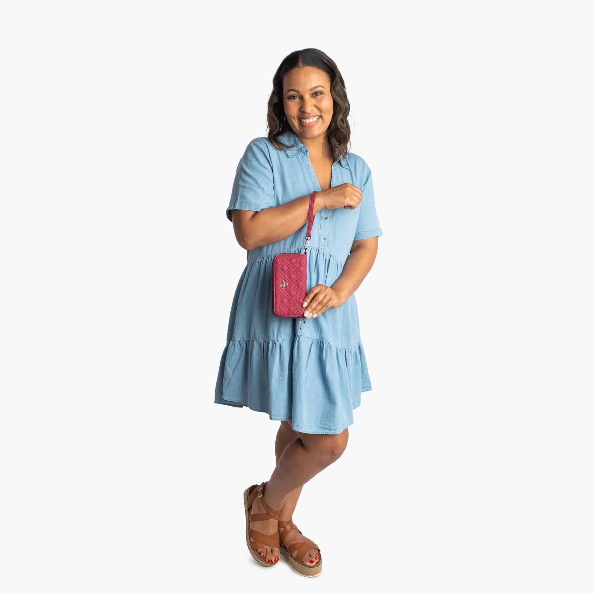 Whirly Matte Luxe VL RFID Wristlet Wallet - - WhirlyML_BagProportions_01